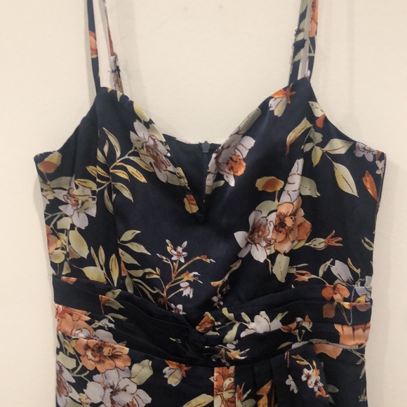 Lulu’s NWT My Favorite Day Navy Blue Floral Print Tulip Skirt Midi Dress 🌸💙 - Picture 6 of 12